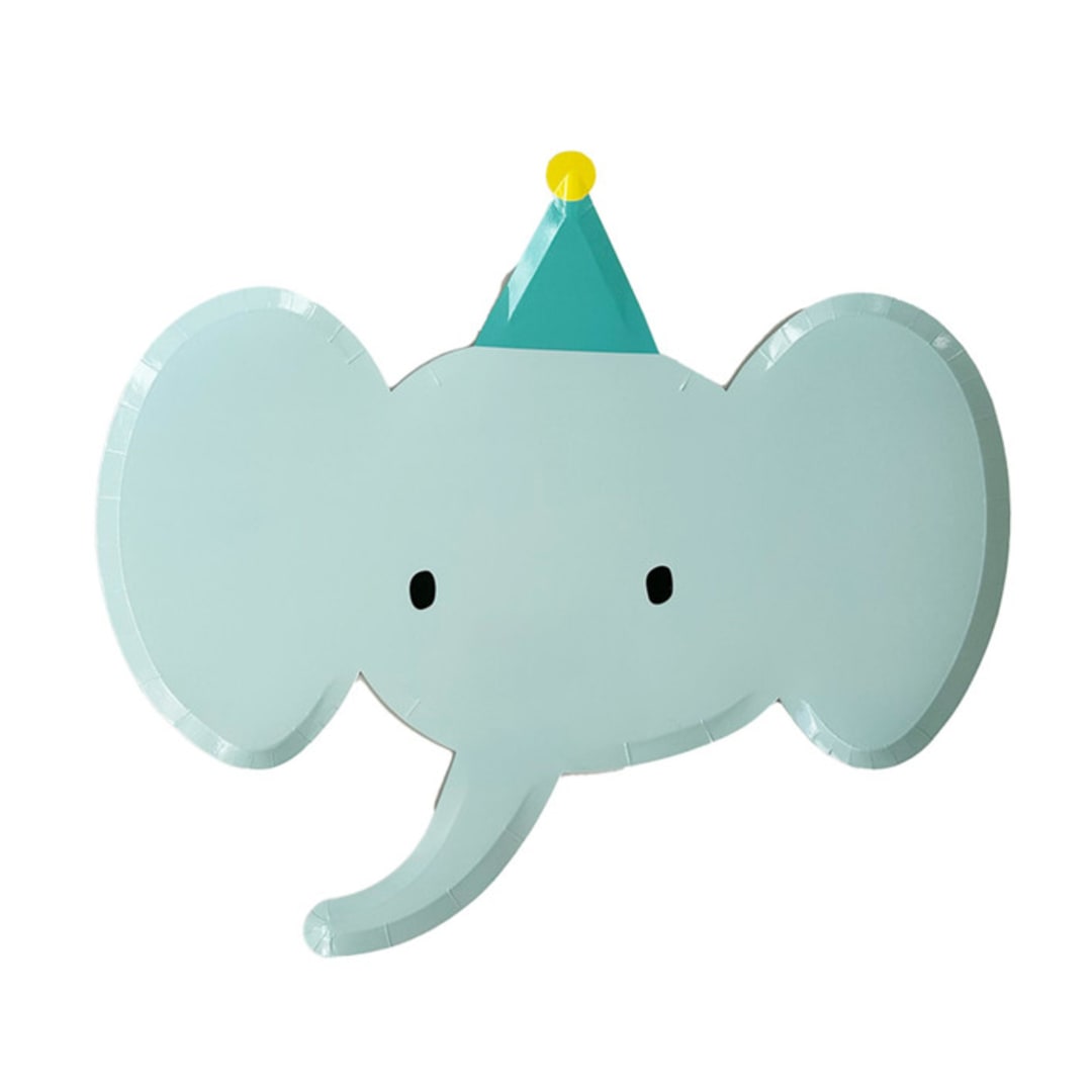 "Little Celebrations Elephant Platter Plates - Set of 8" - Party Plates and Bowls in blue by Jollity and Co