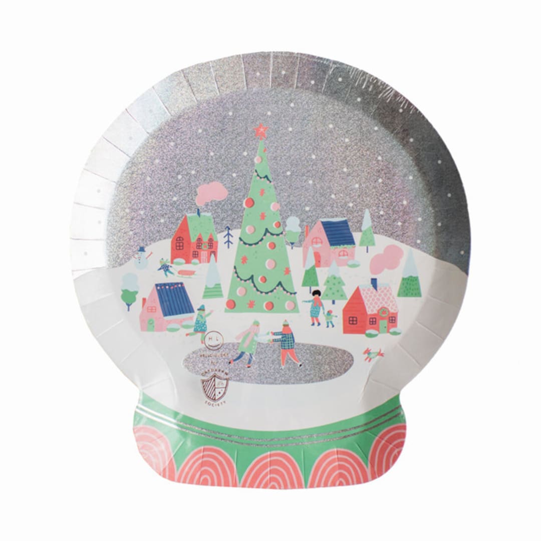 "Snow Day Large Plates - Set of 8" - Party Plates and Bowls in multicolor by Jollity and Co