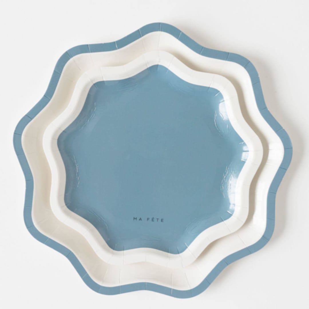 "Signature Dinner Plates, Blue (8)" - Party Plates and Bowls in blue by MA FÊTE