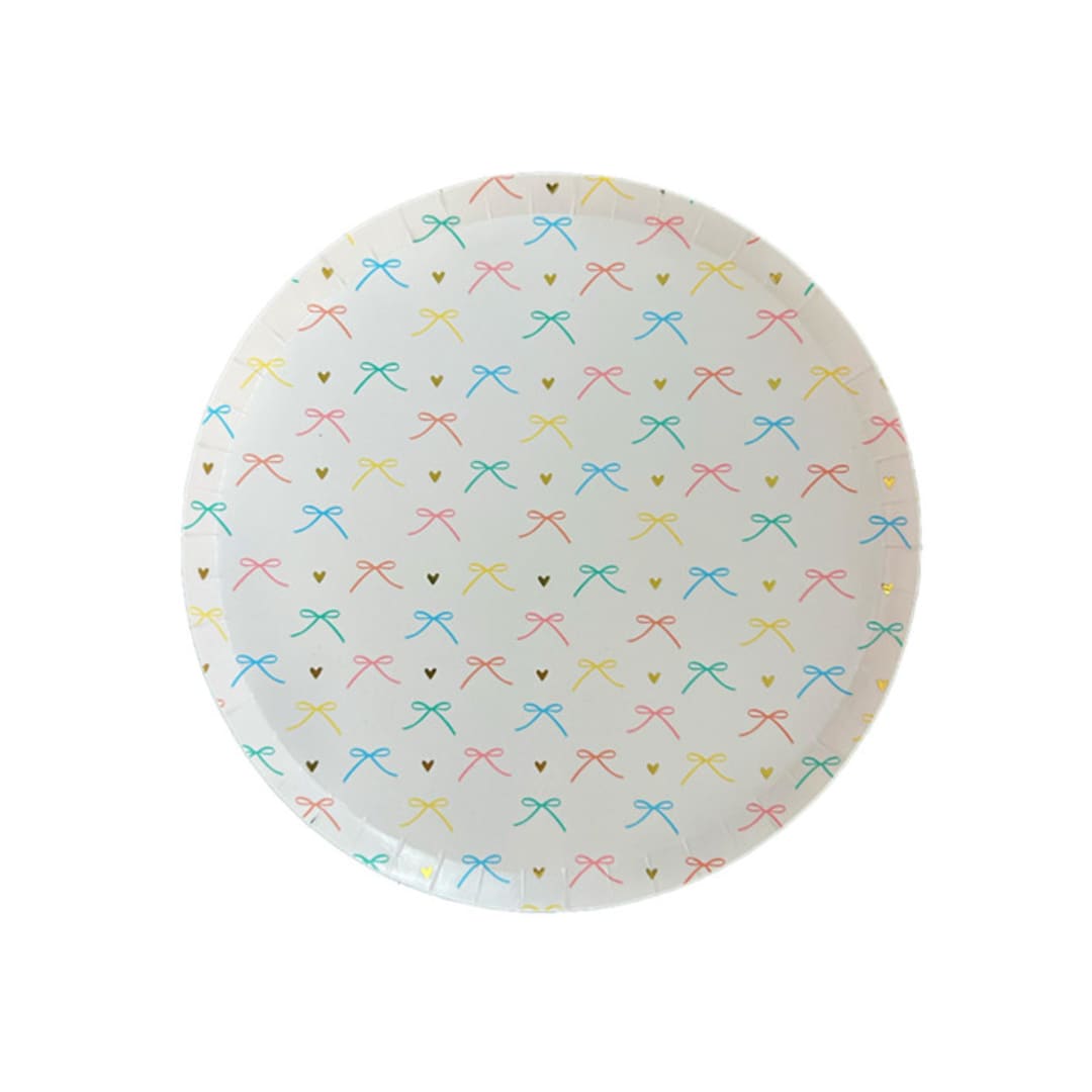 "Bows Dessert Plates - Set of 8" - Party Plates and Bowls in multicolor by Jollity and Co