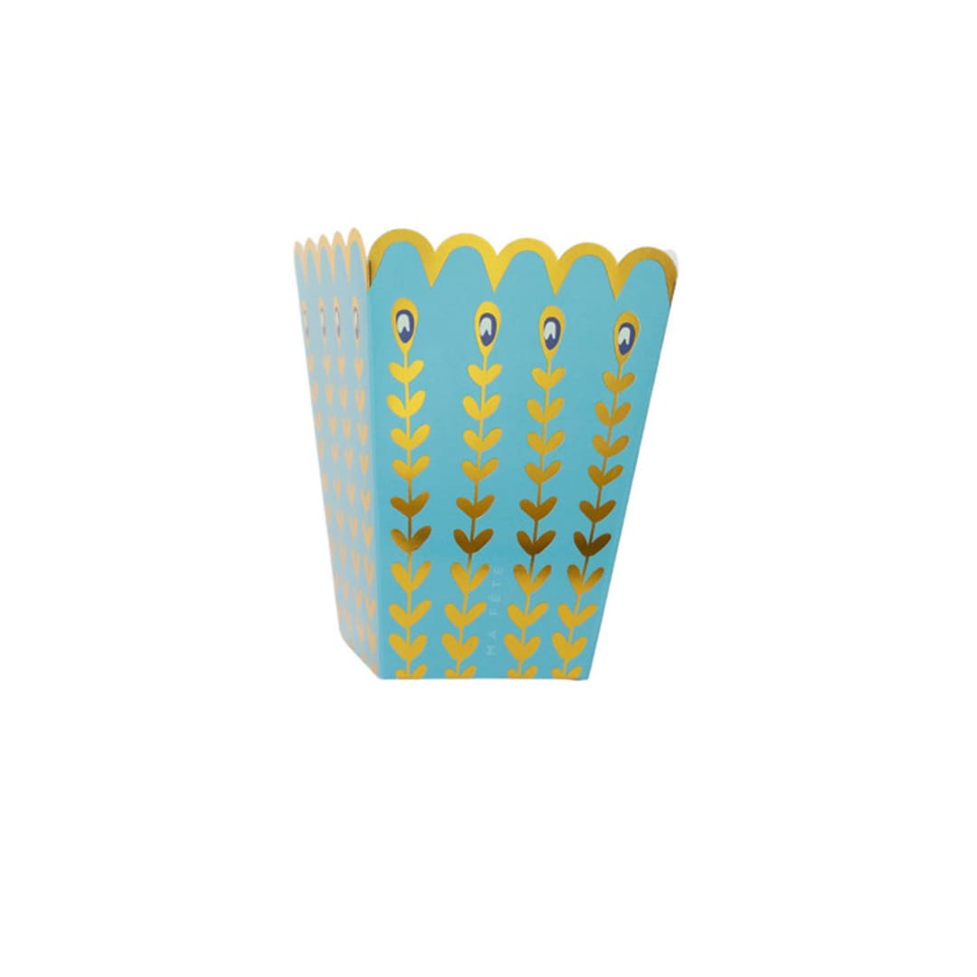 "Tropical Treat Boxes, Peacock - Pack of 12" - Party Plates and Bowls in blue by MA FÊTE