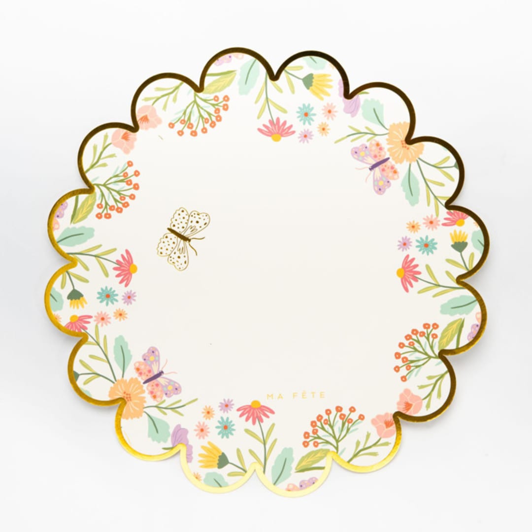 "Tea Party Paper Placemats (8)" - Party Plates and Bowls in white by MA FÊTE