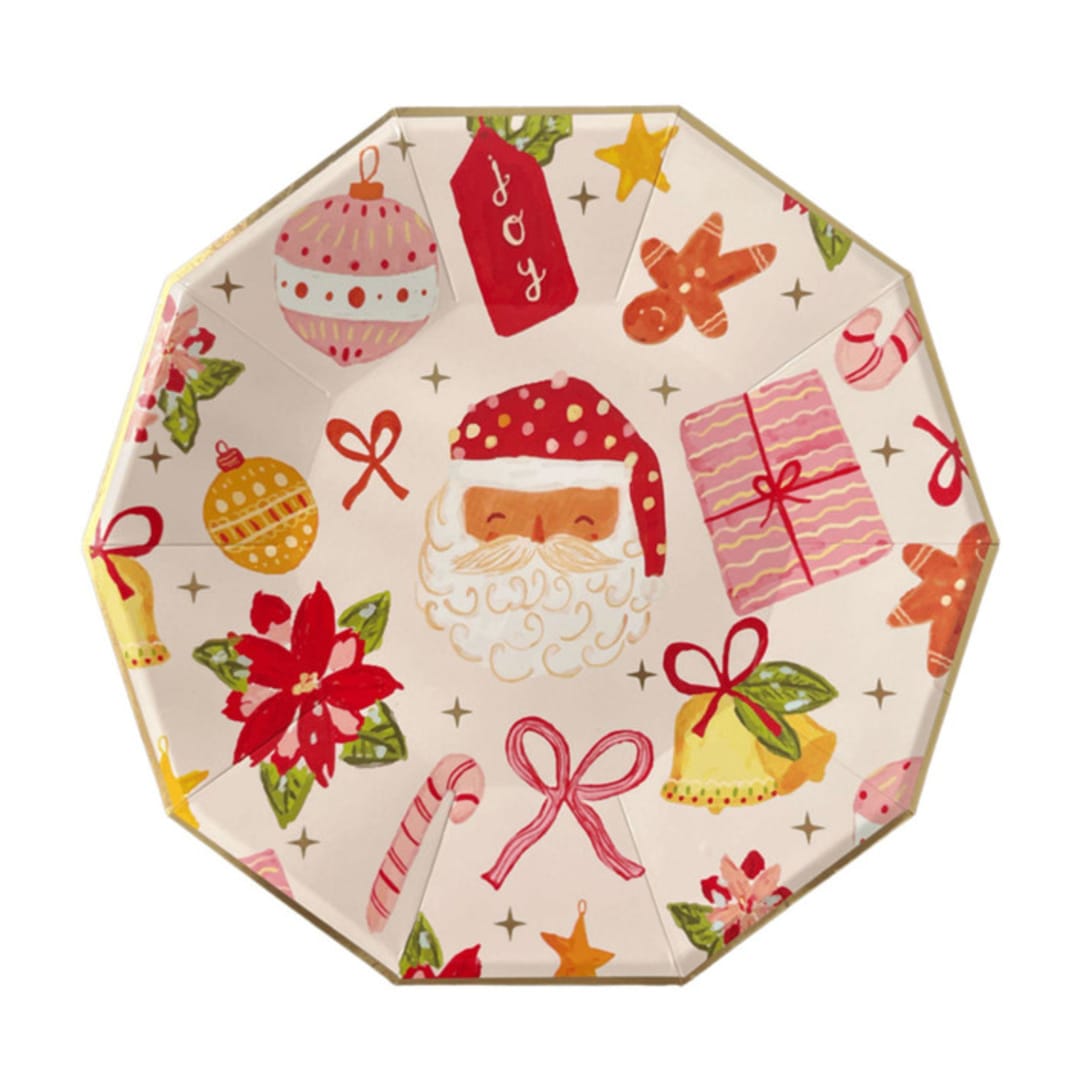 "Joy Large Plates - Set of 8" - Party Plates and Bowls in red by Jollity and Co