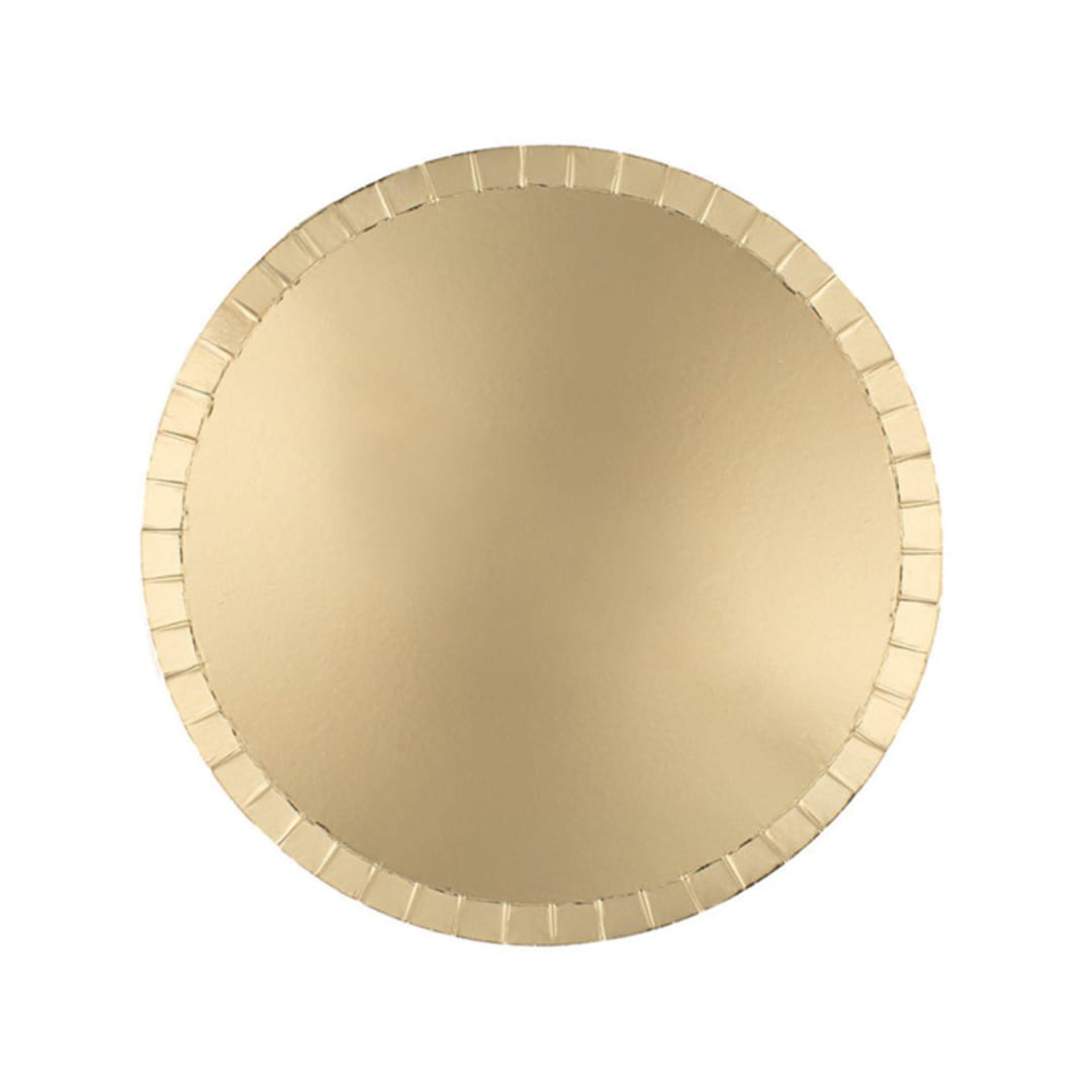 "Shades Gild Dessert Plates - Set of 8" - Party Plates and Bowls in gold by Jollity and Co