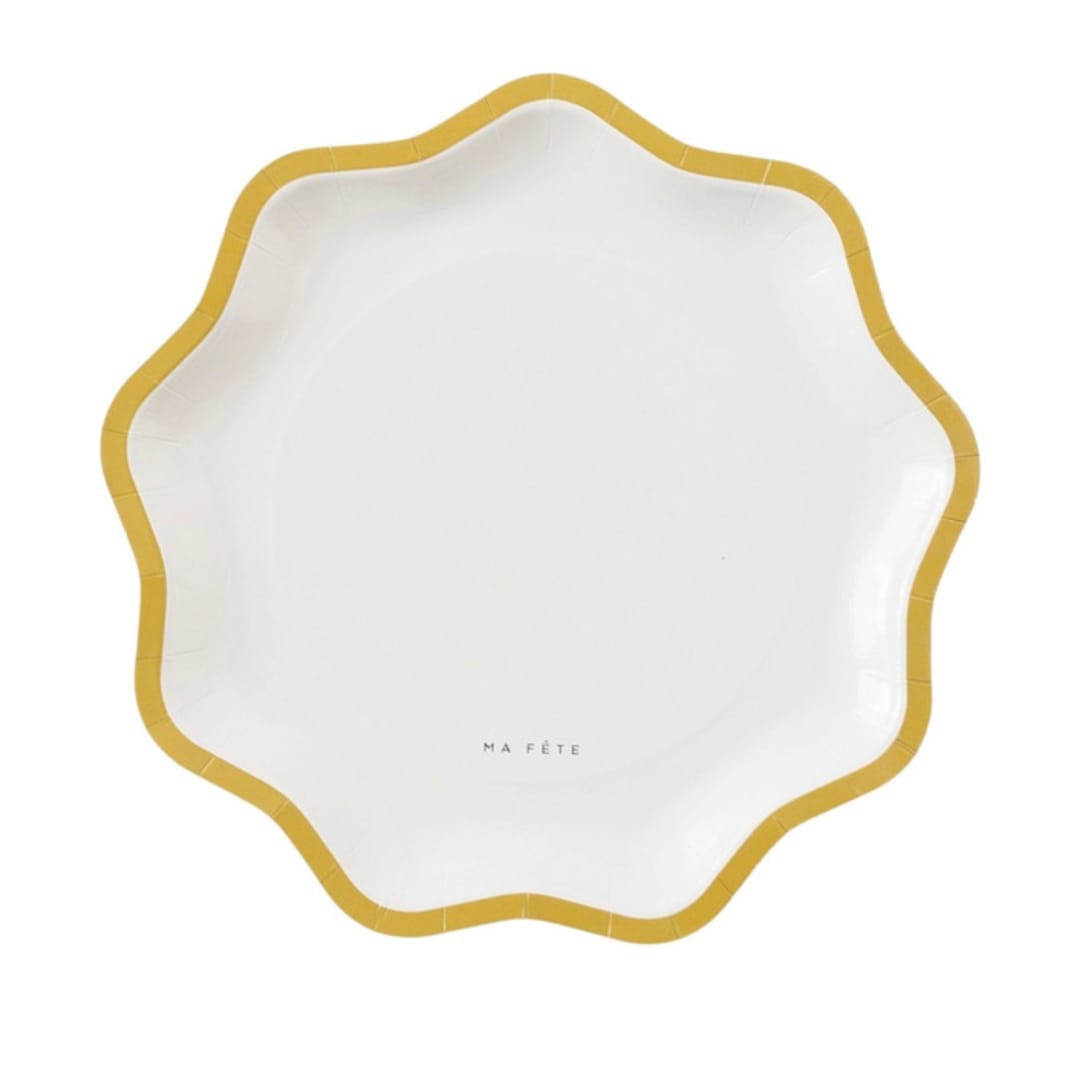 "Signature Dinner Plate, Mustard (4)" - Party Plates and Bowls in yellow by MA FÊTE