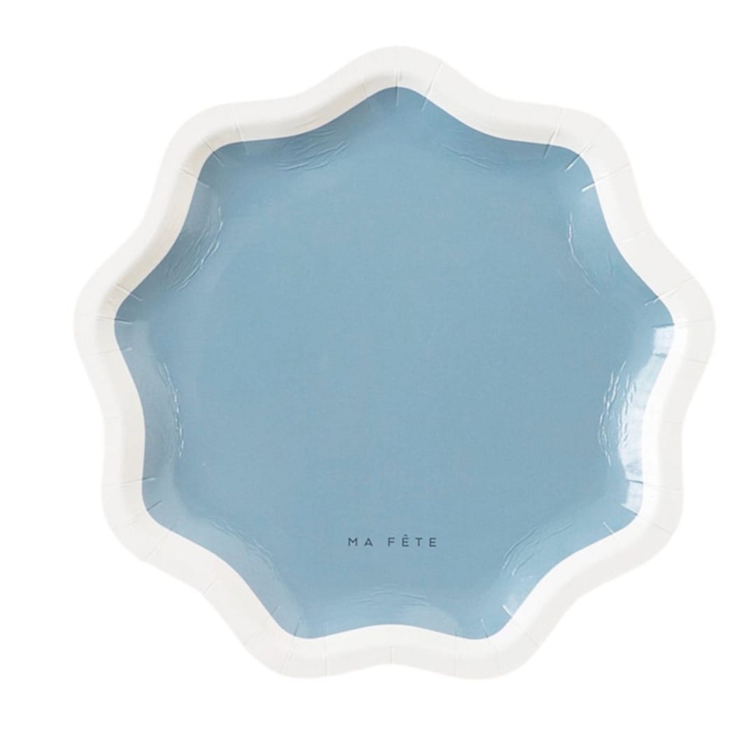 "Signature Dessert Plates, Blue (4)" - Party Plates and Bowls in blue by MA FÊTE
