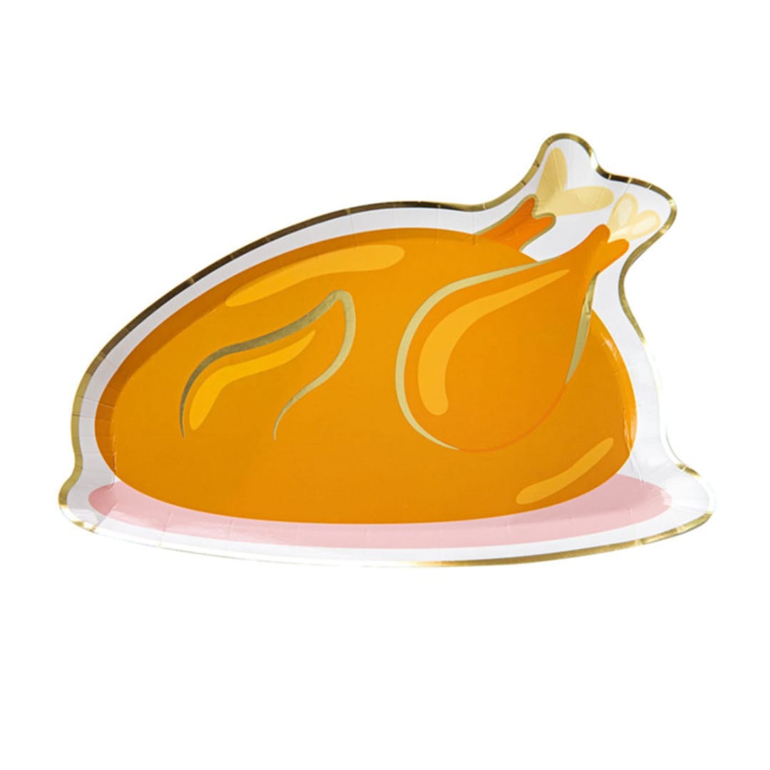 "Turkey Dinner Plates - Set of 12" - Party Plates and Bowls in orange by Jollity and Co