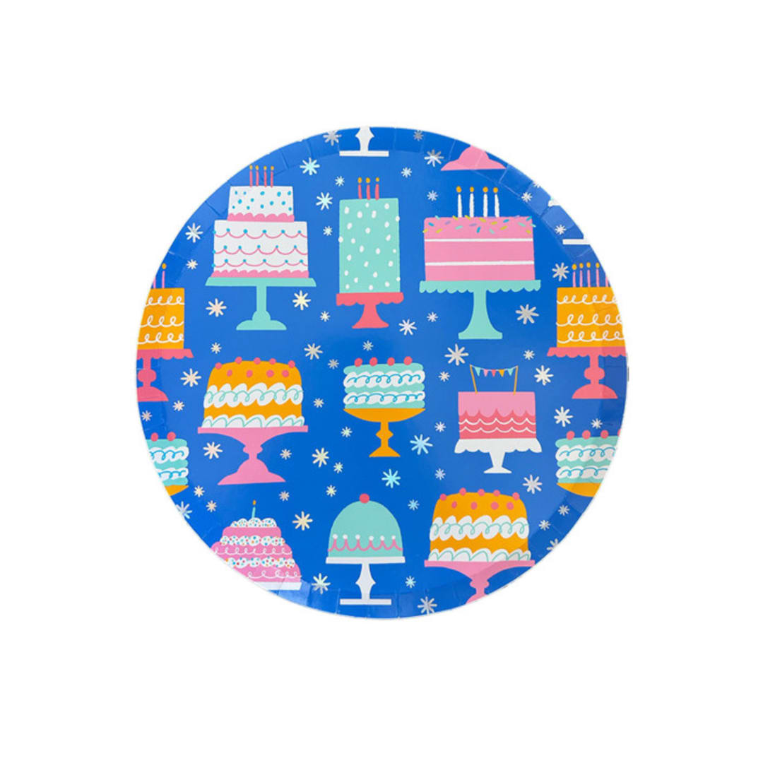 "It's A Birthday Cake Print Small Plates - Set of 8" - Party Plates and Bowls in multicolor by Jollity and Co