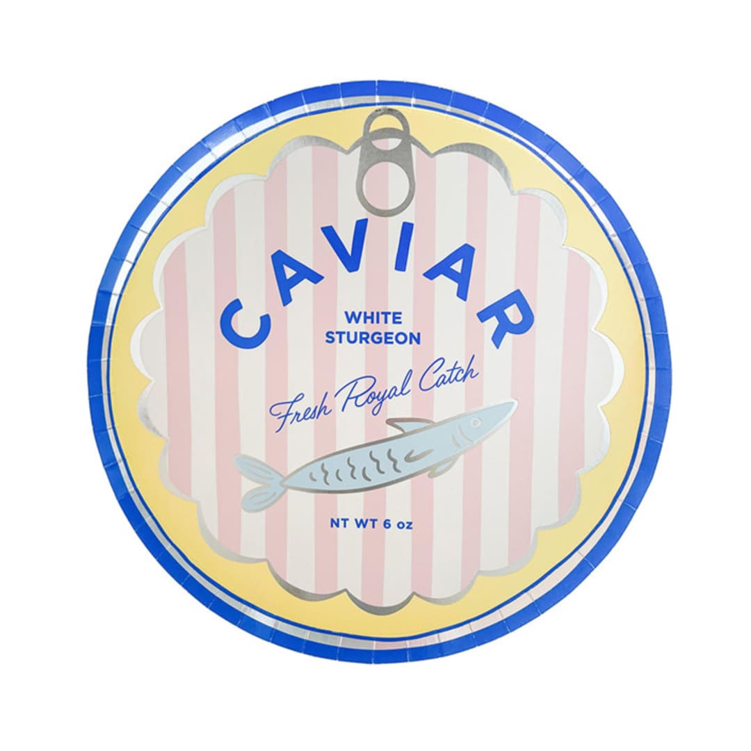 "Le Dinner Caviar Can Dinner Plates - Set of 8" - Party Plates and Bowls in multicolor by Jollity and Co