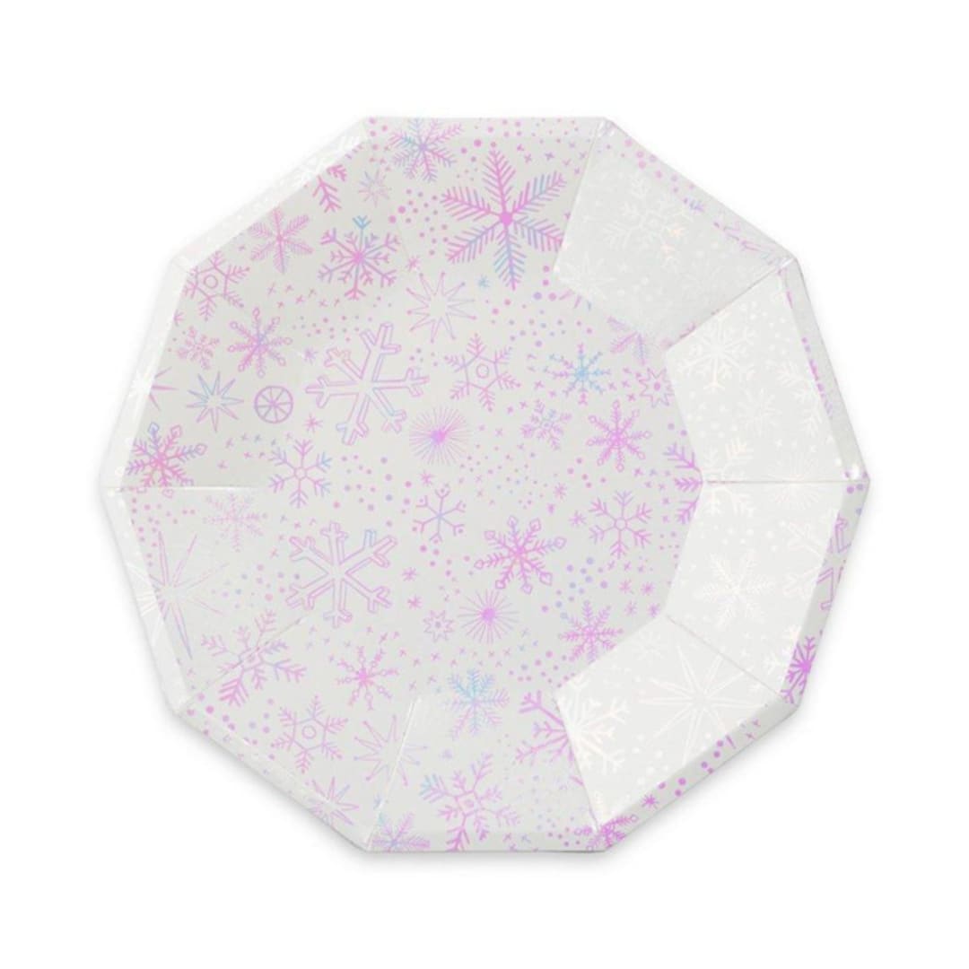 "Frosted Large Plates - Set of 8" - Party Plates and Bowls in pink by Jollity and Co