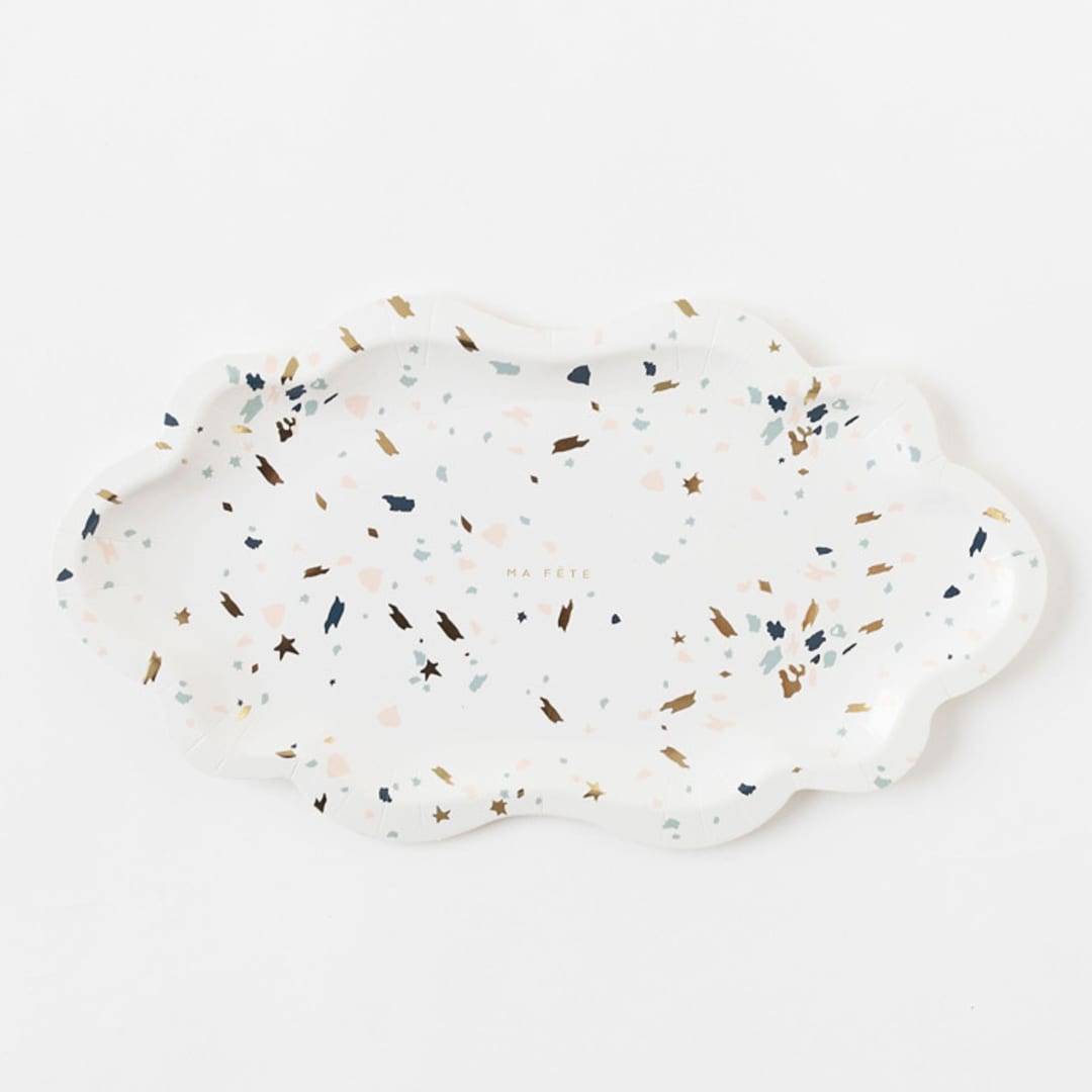 "Terrazzo Mini Trays (4)" - Party Plates and Bowls in white by MA FÊTE