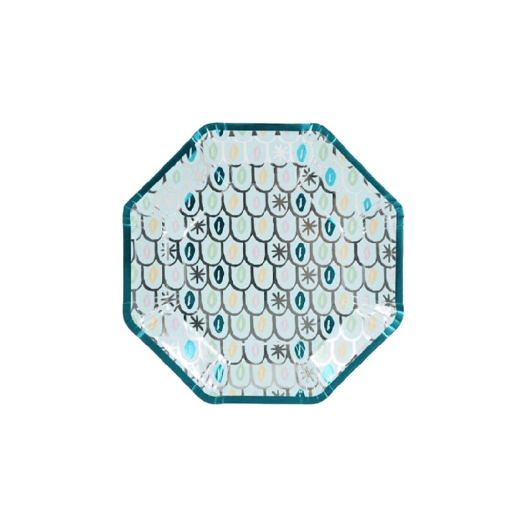 "Shark Dessrt Plates, Blue - Pack of 8" - Party Plates and Bowls in blue by MA FÊTE