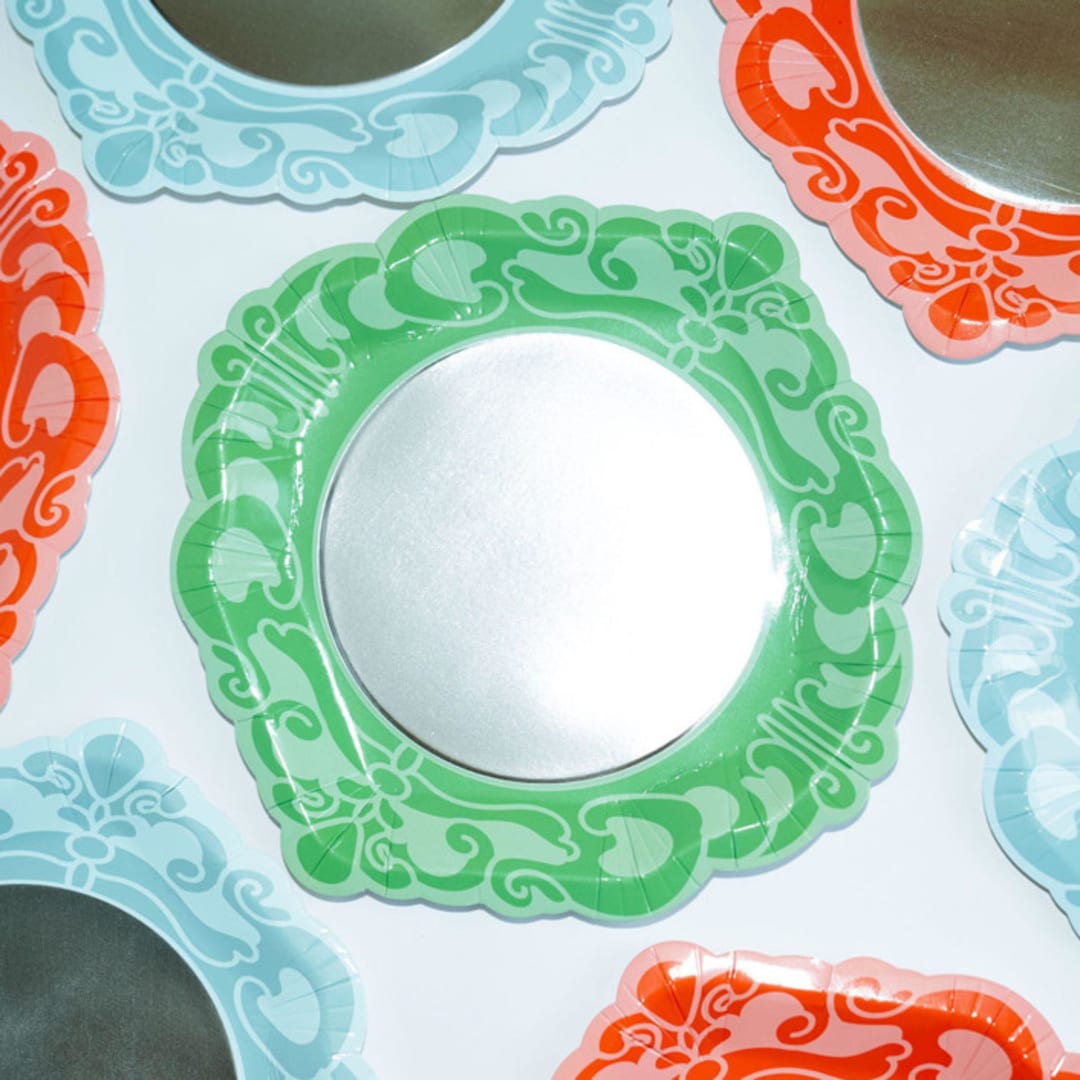 "Princess Party Dessert Plates - Mirror Mirror (x12)" - Party Plates and Bowls in multicolor by POP Party Supplies