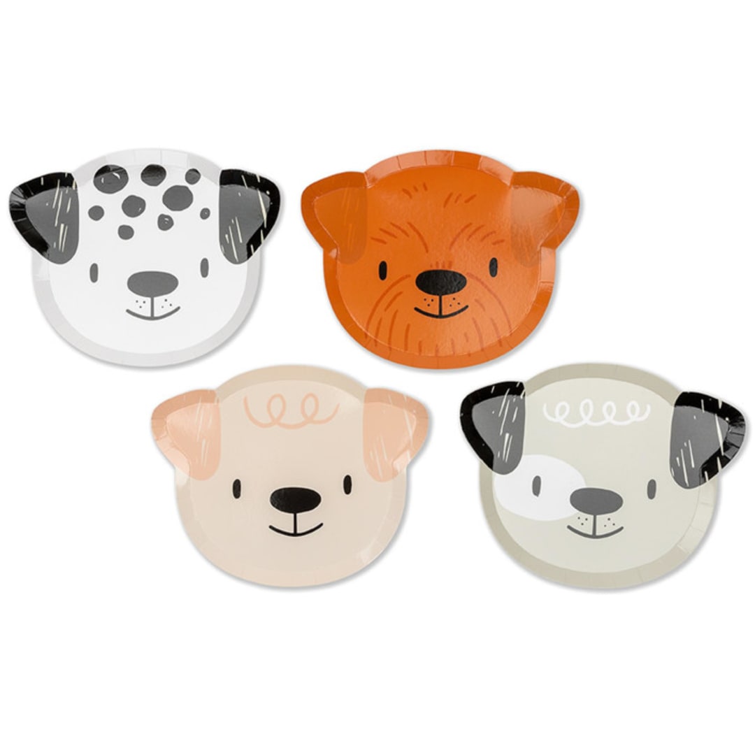 "Bow Wow Large Plates - Pack of 8" - Party Plates and Bowls in multicolor by Jollity and Co