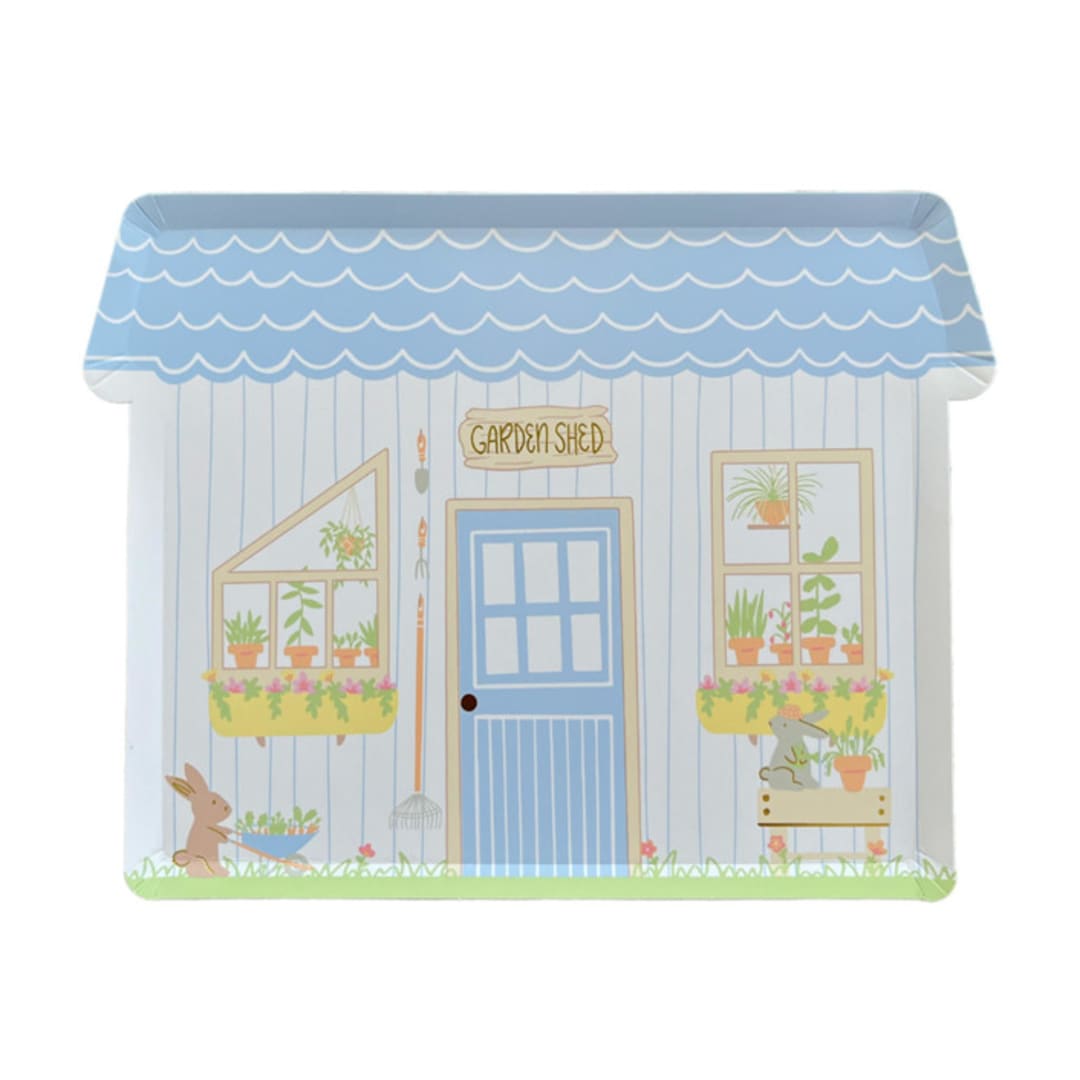 "Bunnies In The Garden Large "Garden Shed" Plates - Set of 8" - Party Plates and Bowls in multicolorassorted-colors by Jollity and Co