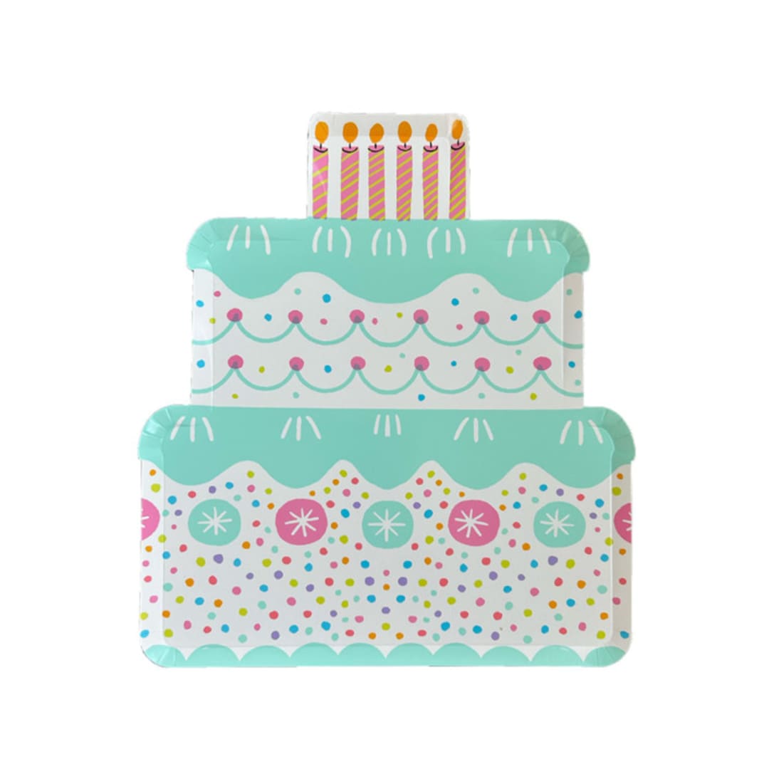 "It's A Birthday Cake Large Plates - Set of 8" - Party Plates and Bowls in multicolor by Jollity and Co