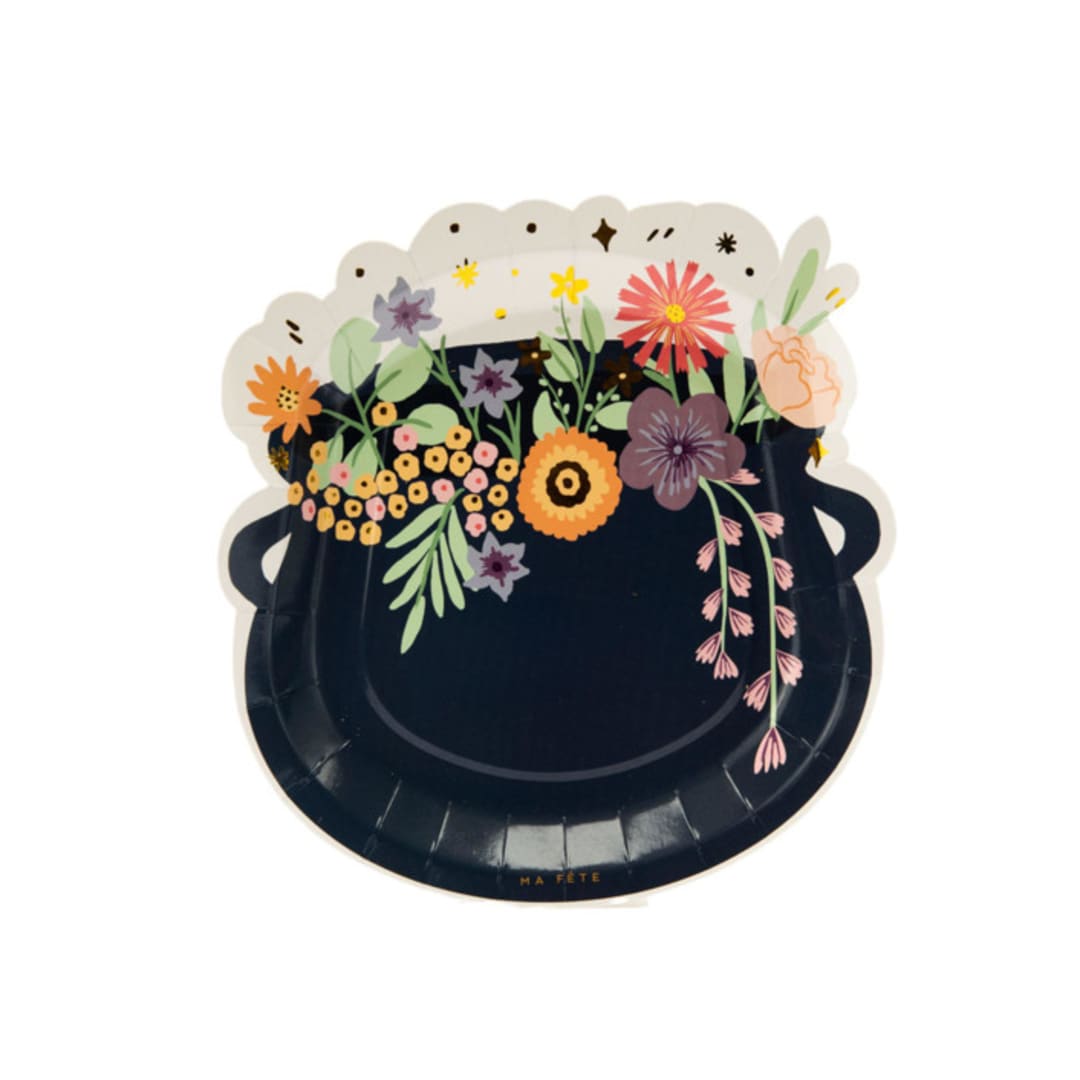 "Cauldron Dinner Paper Plates - Pack of 8" - Party Plates and Bowls in blue by MA FÊTE