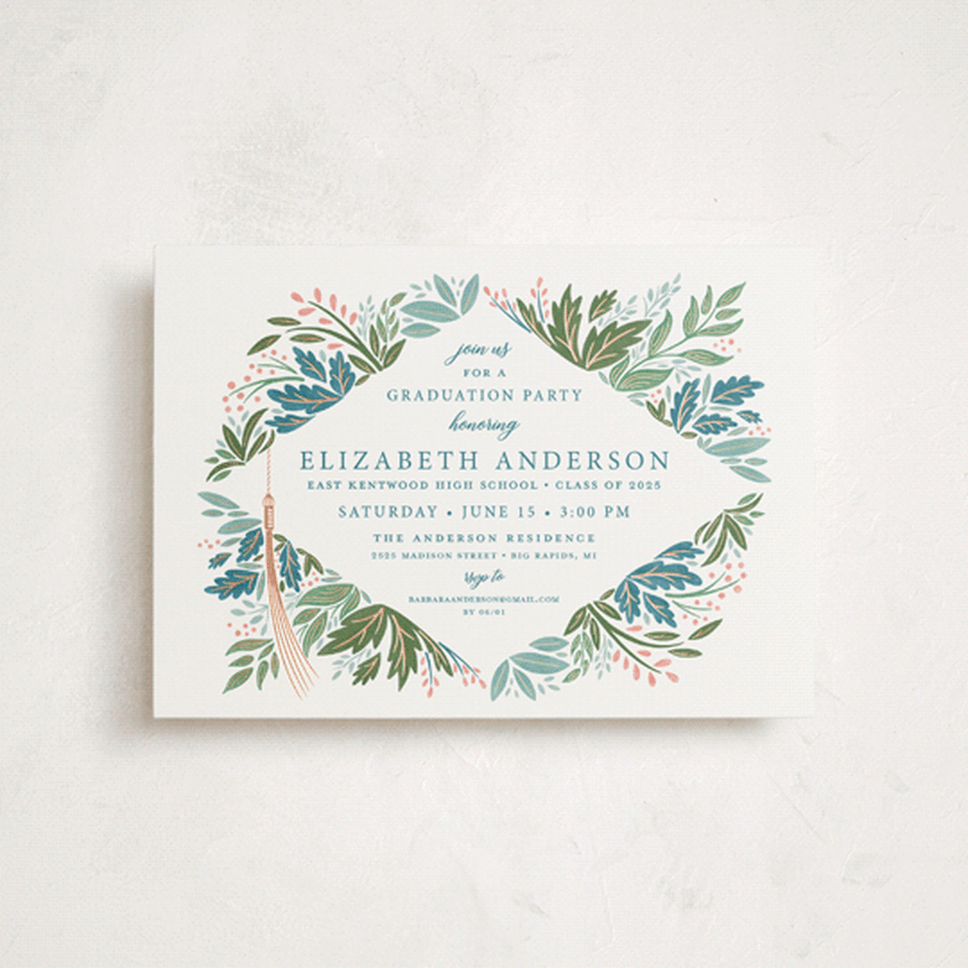 "Flourish" - Graduation Party Invitations in Garden by Paper Sun Studio - Front