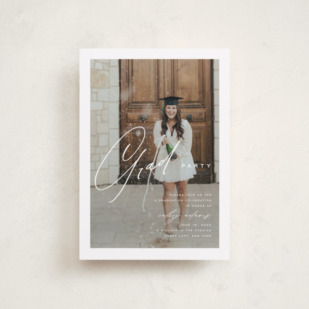 "Party Time" - Graduation Party Invitations in Paper by Yuliya Evseeva - Front