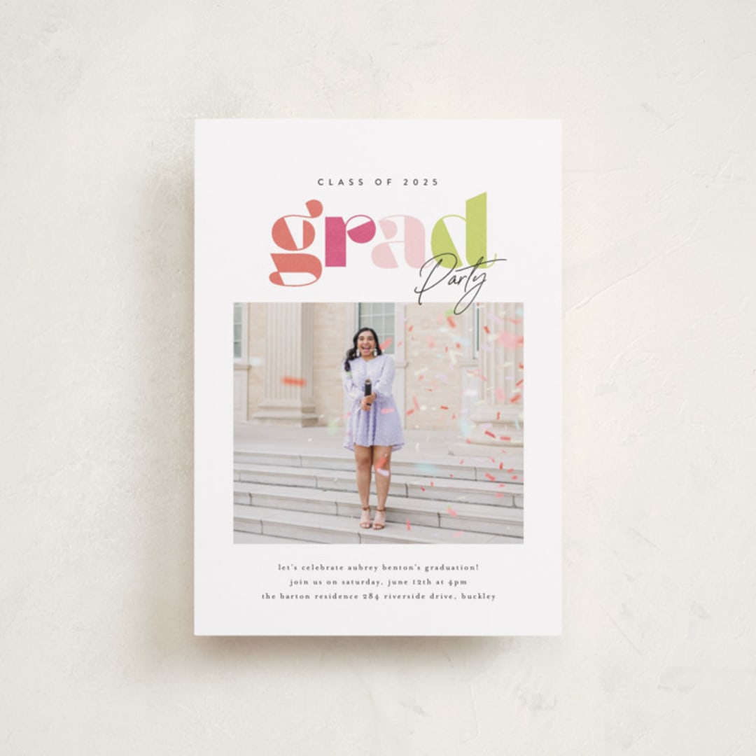 "colors" - Graduation Party Invitations in Tropical by Itsy Belle Studio - Front