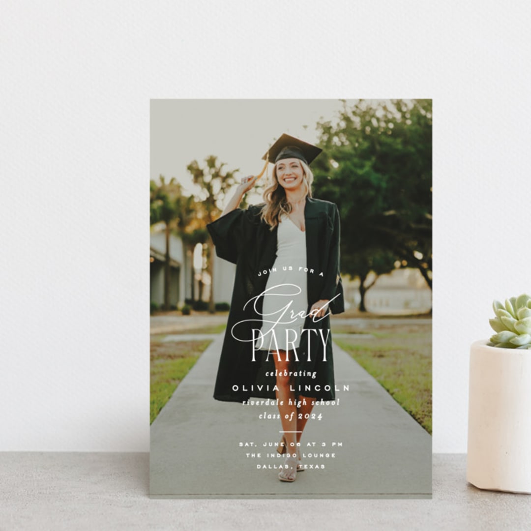 "classic party" - Graduation Party Invitations in Cotton by Creo Study - Front