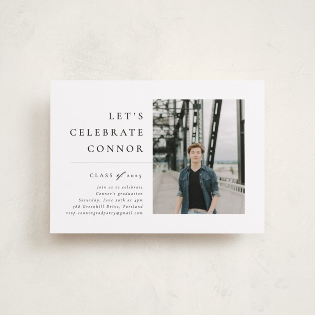 "Divided" - Graduation Party Invitations in Snow by Meggy Masters - Front