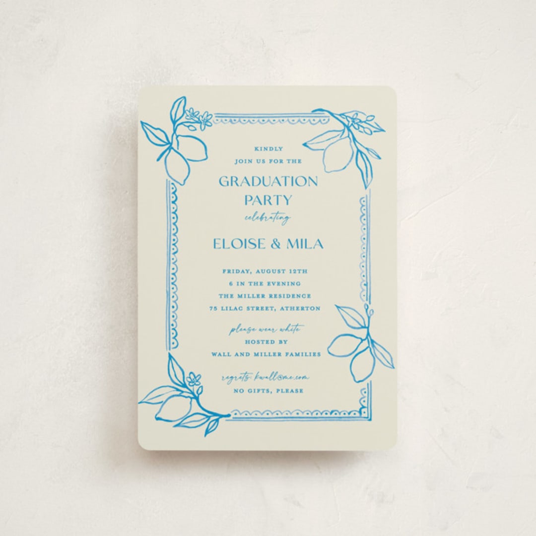 "Mediterraneo" - Graduation Party Invitations in Ocean by Pati Cascino - Front