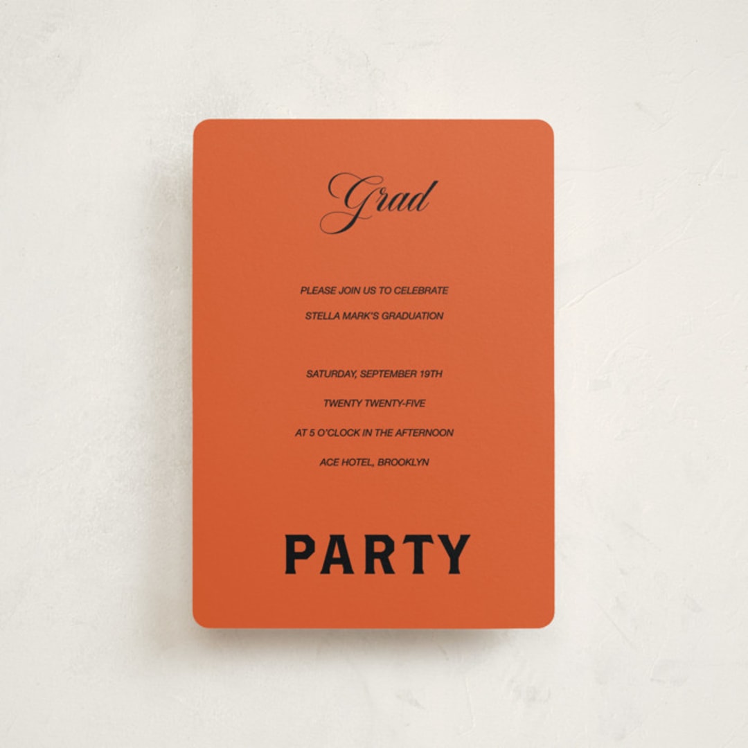 "Bold and Demure" - Graduation Party Invitations in Amaro by Claire - Front