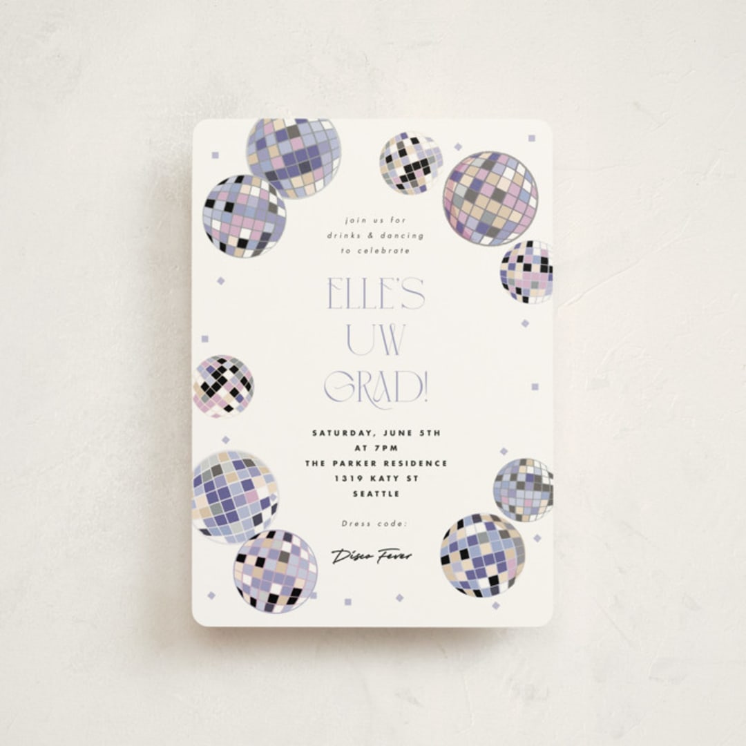 "Disco Fever" - Graduation Party Invitations in Skyline by Corinne Malesic - Front