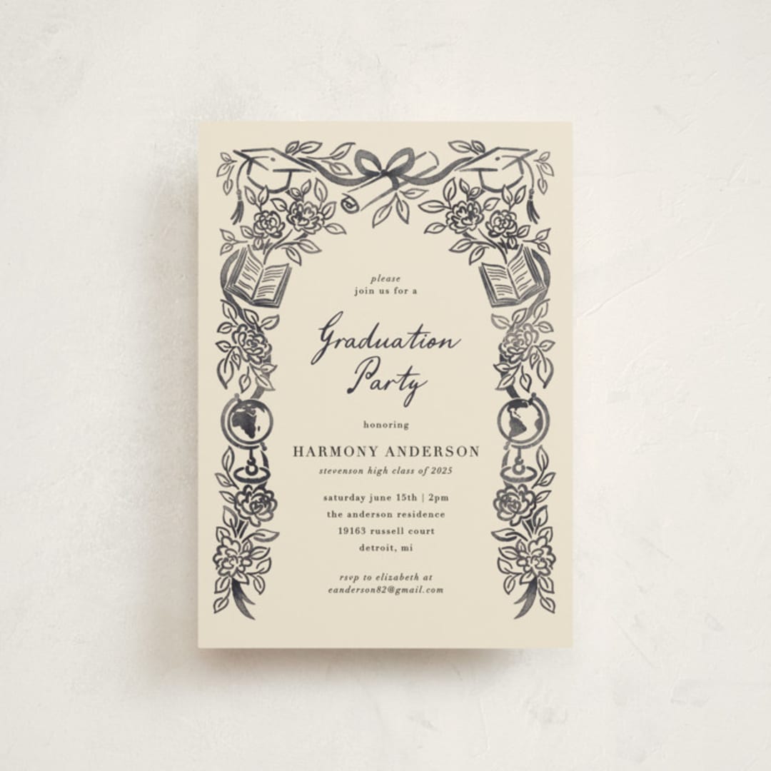 "future in bloom" - Graduation Party Invitations in Ink by Jamie Alexander - Front