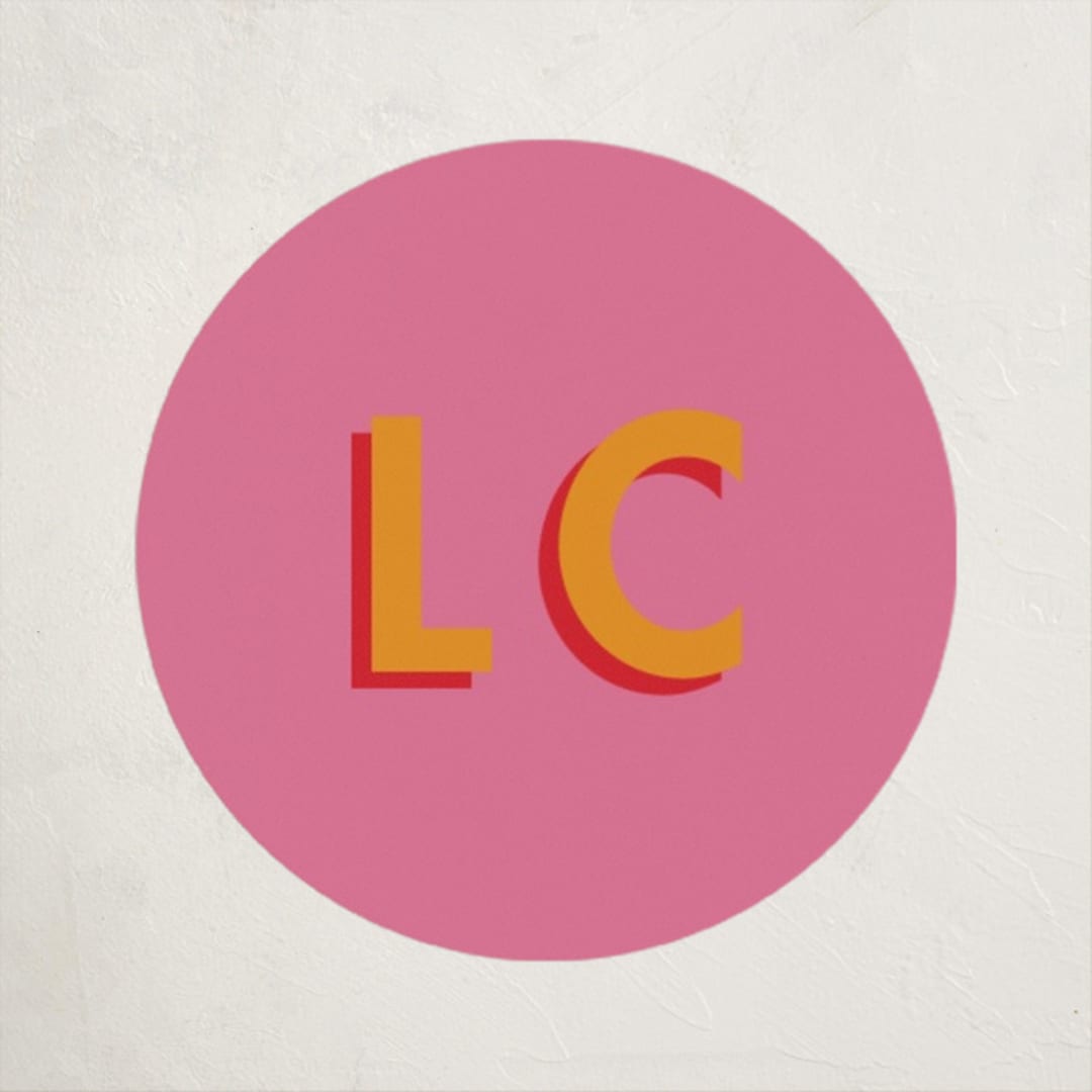 "Bold Initials" - Party Stickers in Punch by mo kelley - Front
