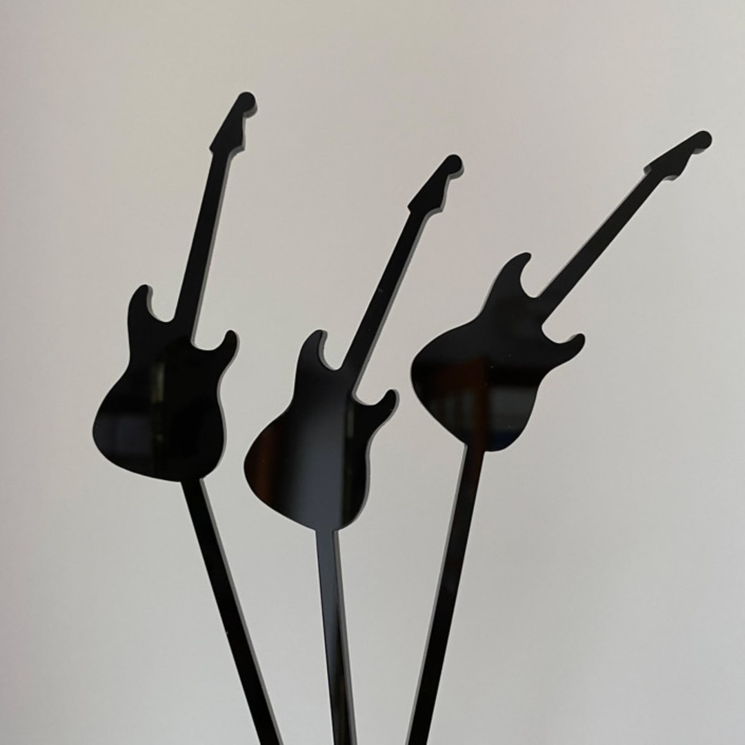 "Guitar Stir Sticks" - Party Stir Sticks in multicolorassorted-colors by Atomic Kraftworks