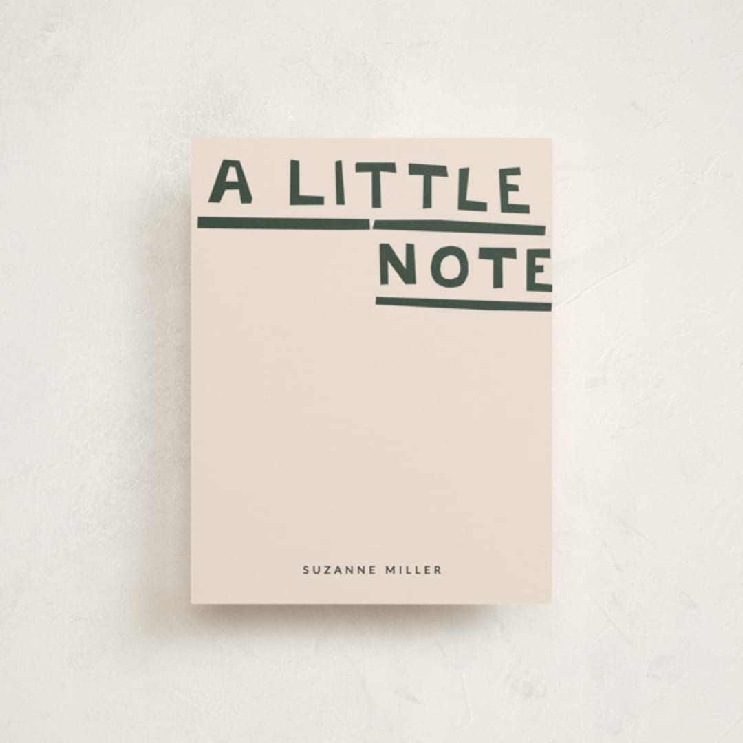 "A Little Note" - Personalized Stationery Cards in Ash by Sumak Studio - Front