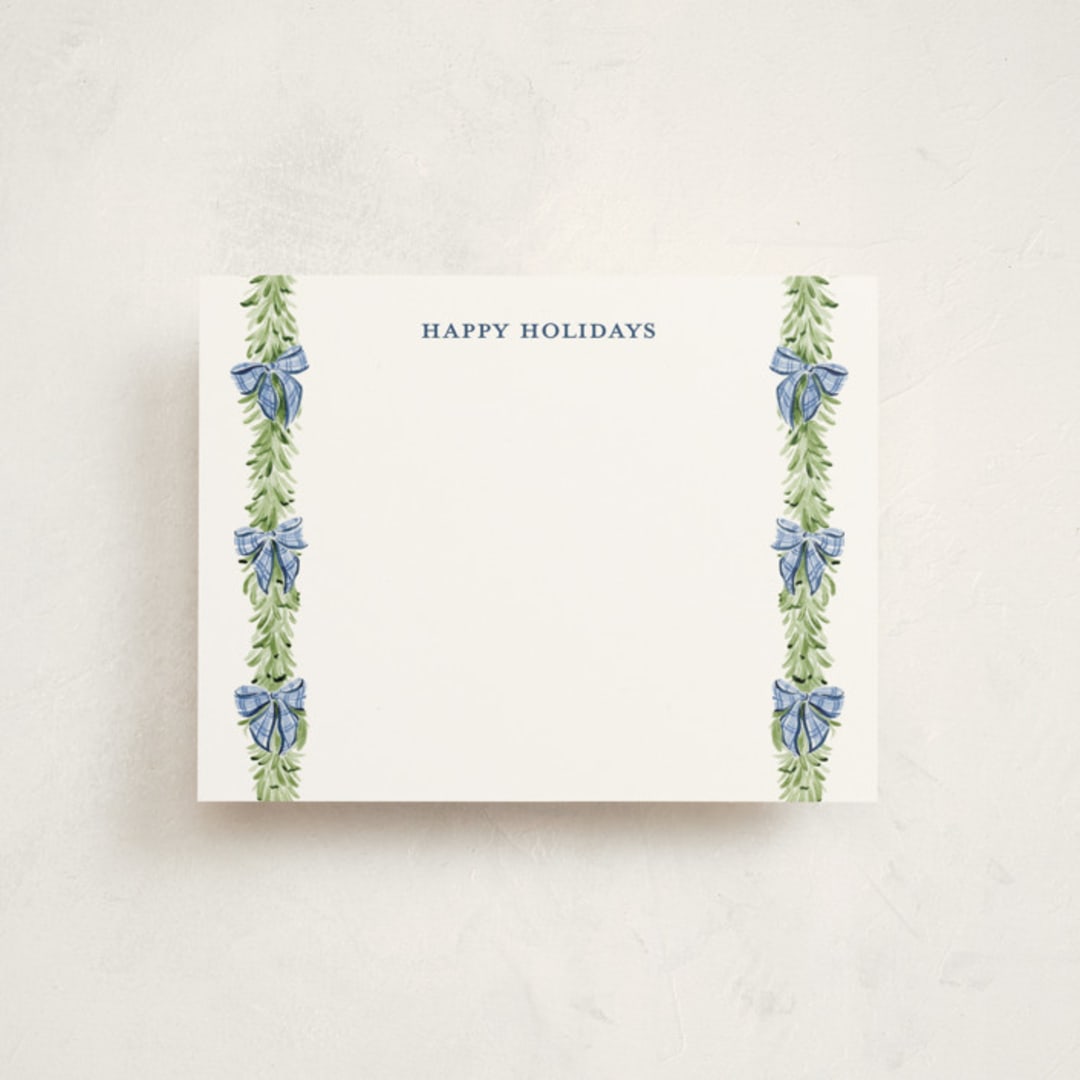 "Plaid bows" - Personalized Stationery Cards in Frosted by Sarah Knight - Front