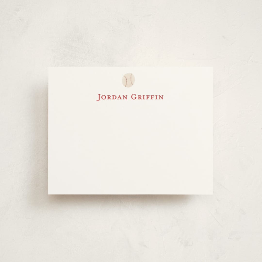 "Sportsy Baseball" - Personalized Stationery Cards in Ice by Teju Reval - Front