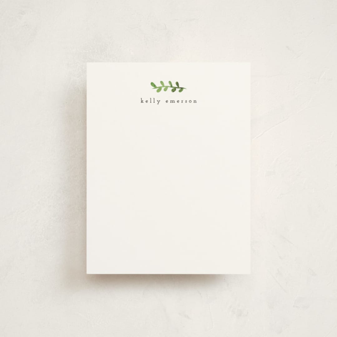 "Fern" - Personalized Stationery Cards in Coal by Brianne Larsen - Front