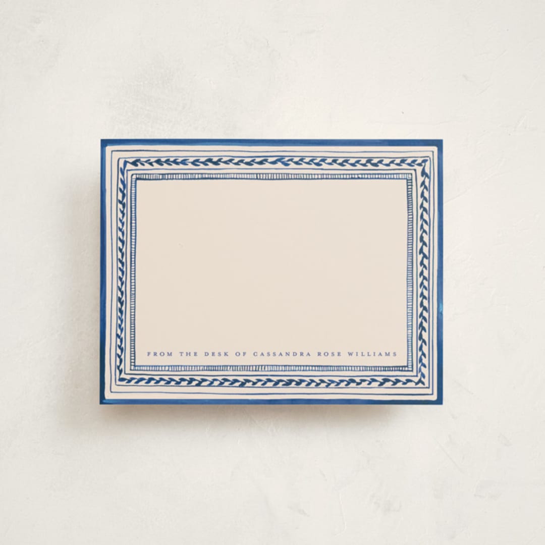 "Vintage Border" - Personalized Stationery Cards in Powder by Teju Reval - Front