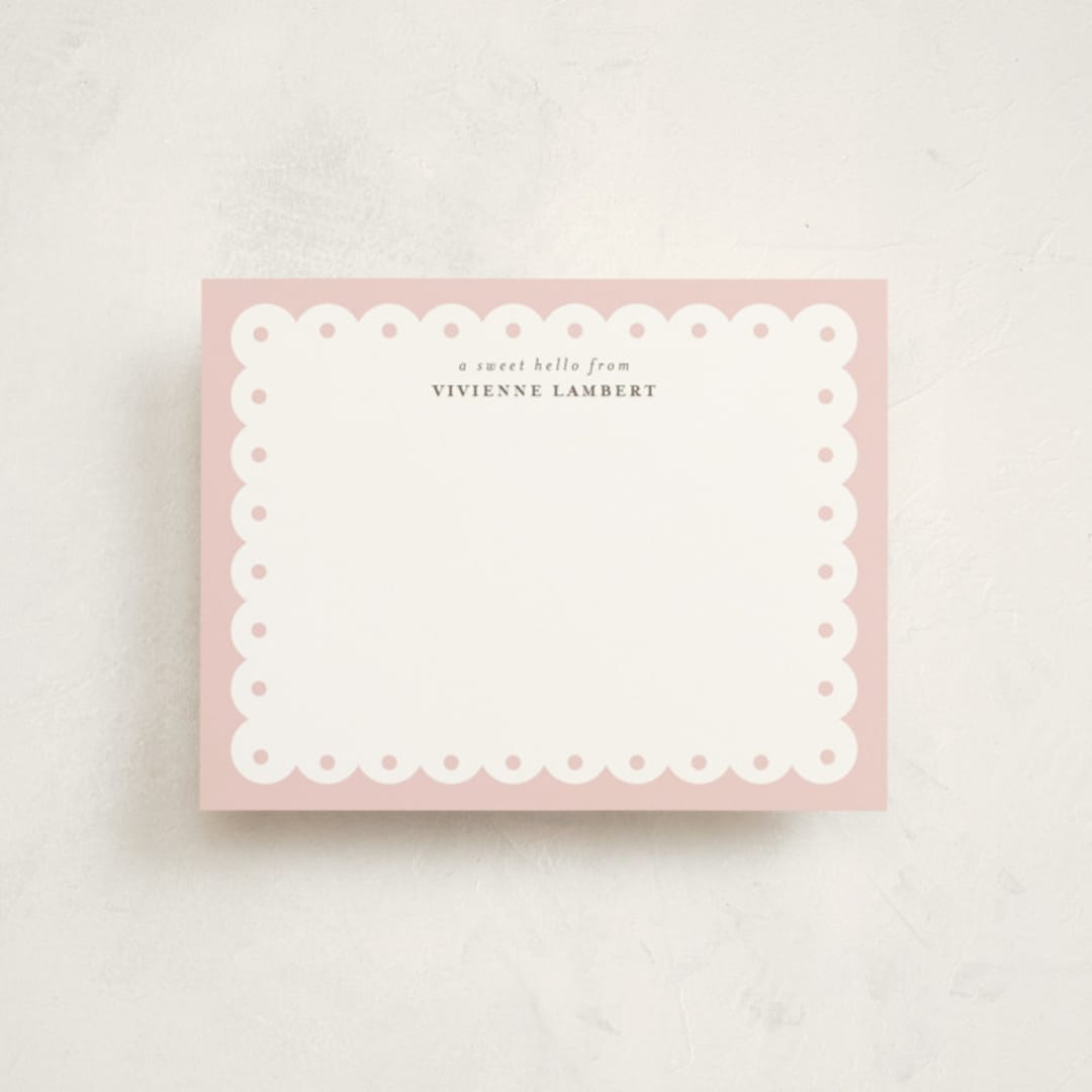 "Southern Charm" - Personalized Stationery Cards in Blush by Shirley Lin Schneider - Front
