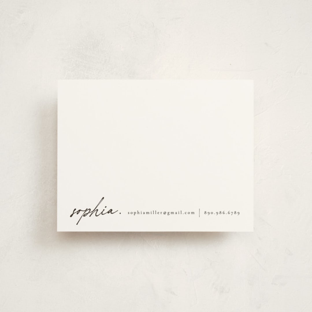 "minimalist note" - Personalized Stationery Cards in Noir by Ana de Sousa - Front