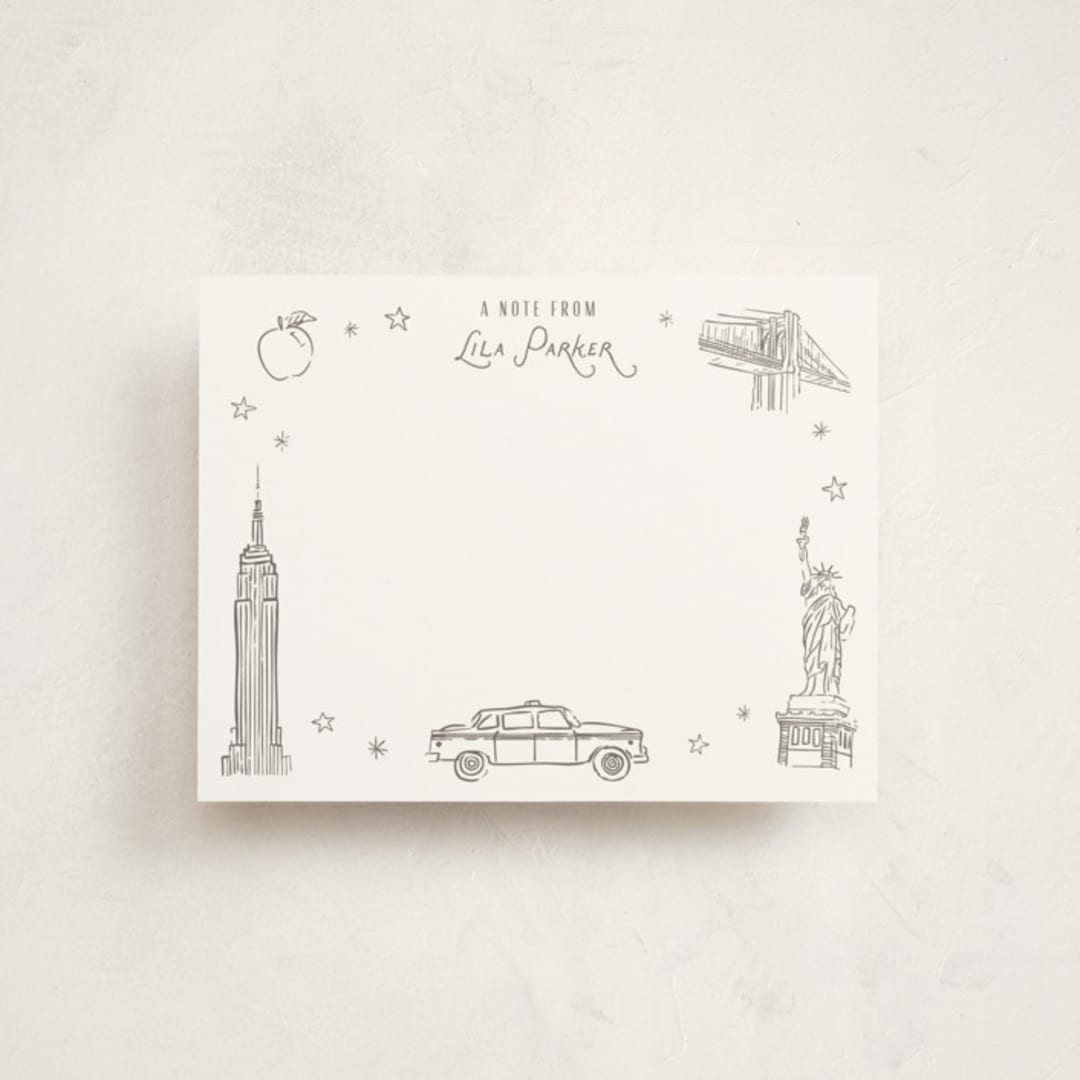 "iconic nyc" - Personalized Stationery Cards in Haze by Sarah Curry - Front