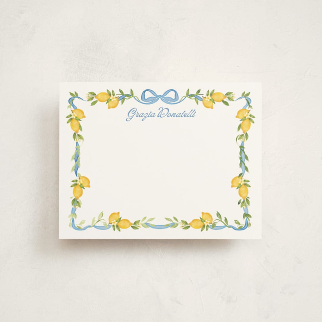 "Limoncello" - Personalized Stationery Cards in Lemon by Petra Kern - Front
