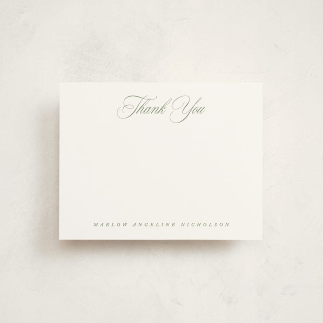 "Timeless Thank You" - Personalized Stationery Cards in Garden by Kelly Schmidt - Front
