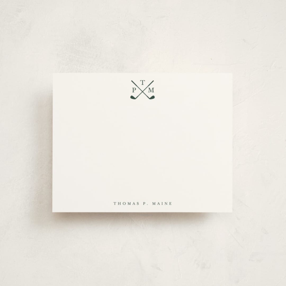 "Golf pro monogram" - Personalized Stationery Cards in Forest by Stacey Meacham - Front