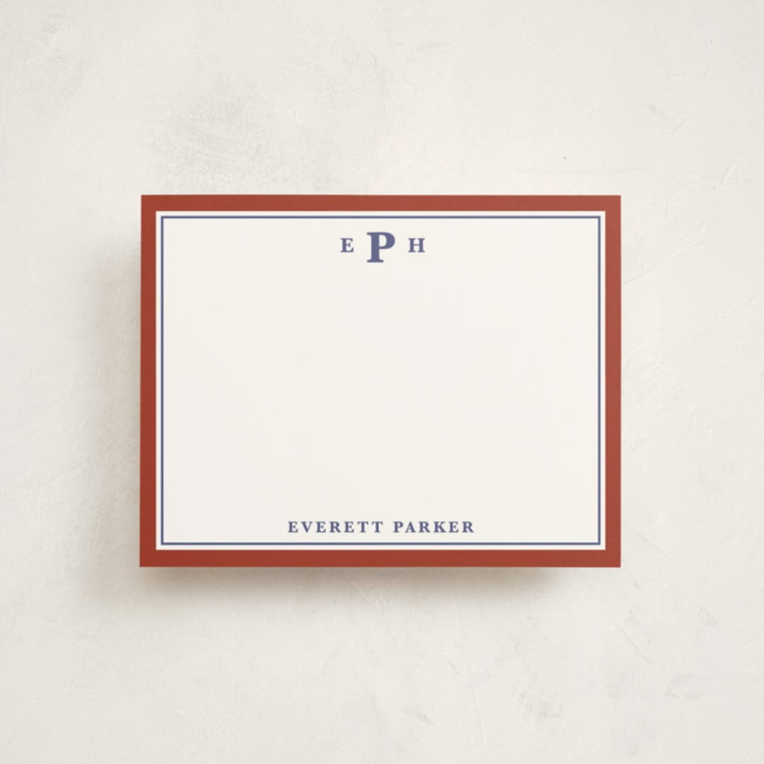 "a perfect gentleman" - Personalized Stationery Cards in Maroon by Kat Roberts - Front