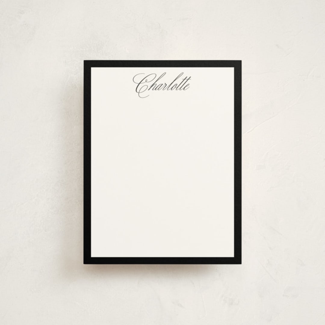 "Highline" - Personalized Stationery Cards in Onyx by Pixel and Hank - Front