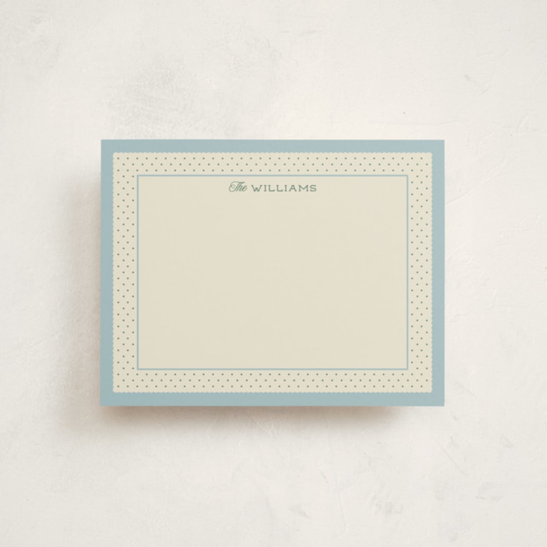 "Polka Dot Frame" - Personalized Stationery Cards in Garden by Robert and Stella - Front