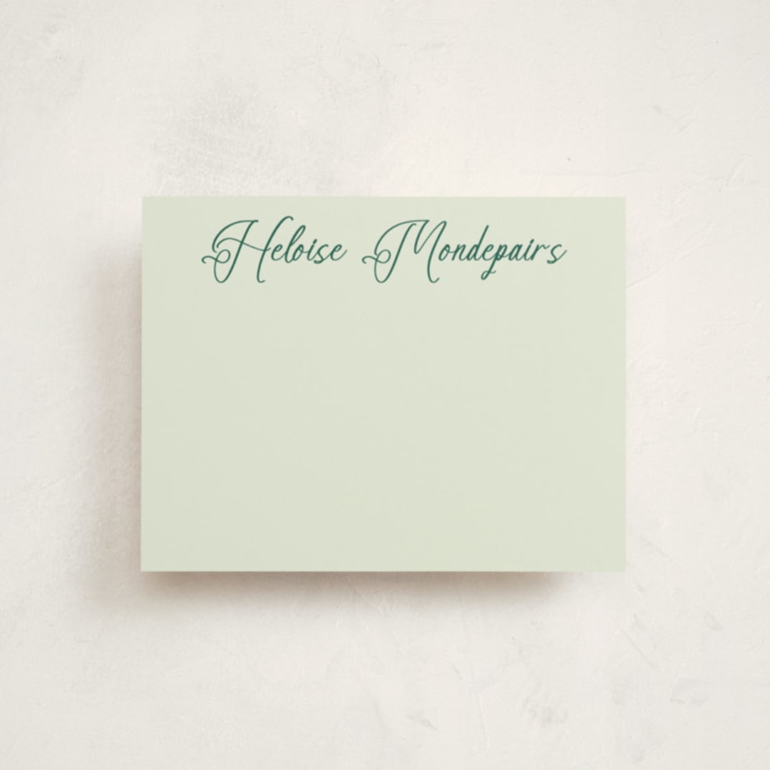 "sandalo" - Personalized Stationery Cards in Zuchini by Pati Cascino - Front