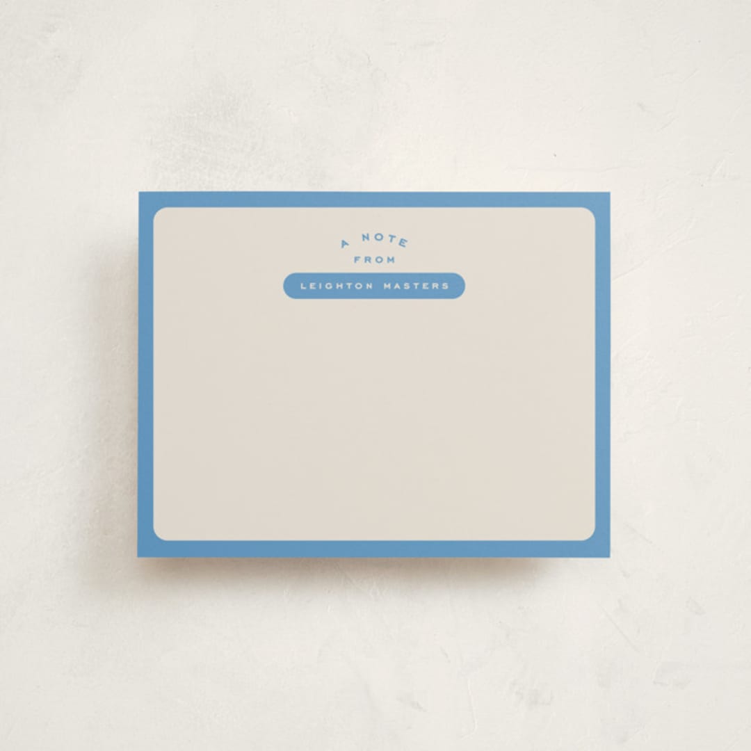 "Prep" - Personalized Stationery Cards in Ocean by Alexandra Cohn - Front