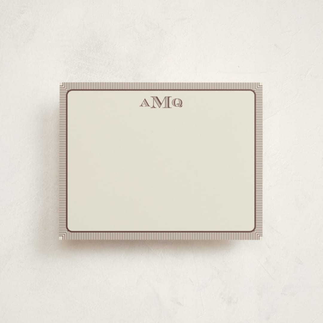 "Cine" - Personalized Stationery Cards in Cacao by Pati Cascino - Front