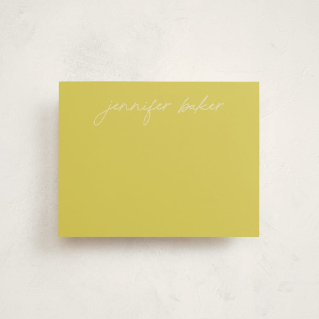 "signature headline" - Personalized Stationery Cards in Key Lime by JoAnn Jinks - Front